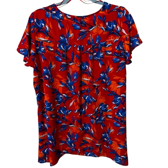 🌹The Pioneer Woman V-Neck Red and Blue Blouse - Picture 4 of 5